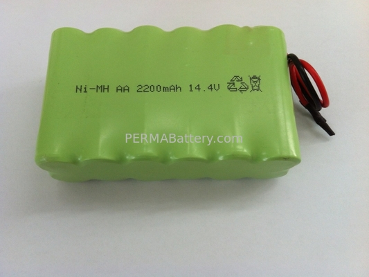 China Rechargeable NiMH AA 14.4V 2200mAh Battery Pack with Flying Leads supplier
